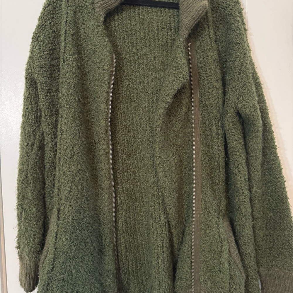 Free People Olive Teddy Jacket